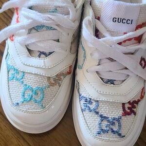 Gucci Kids White Multicolor Sneakers